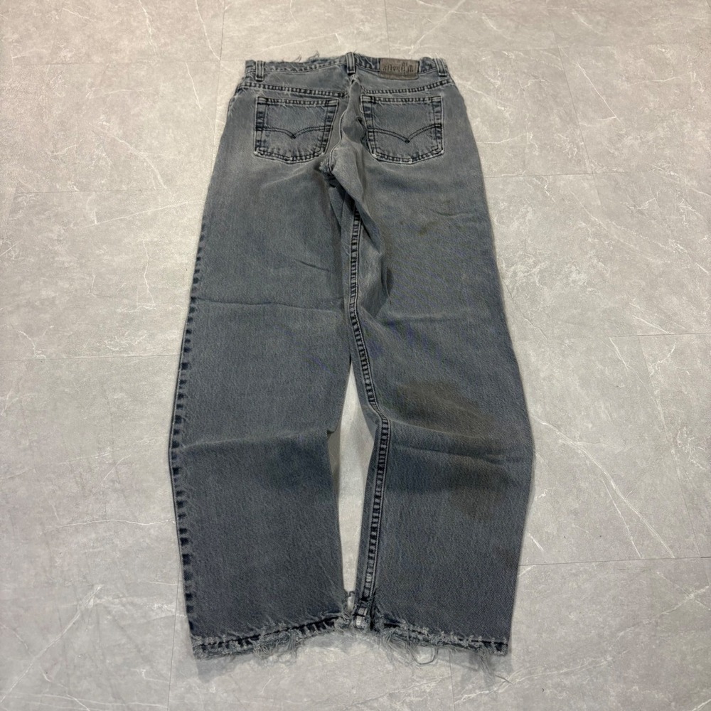 Vintage Levis SilverTab Loose Baggy Jeans Faded Gray Distressed 90s Grunge 31x28